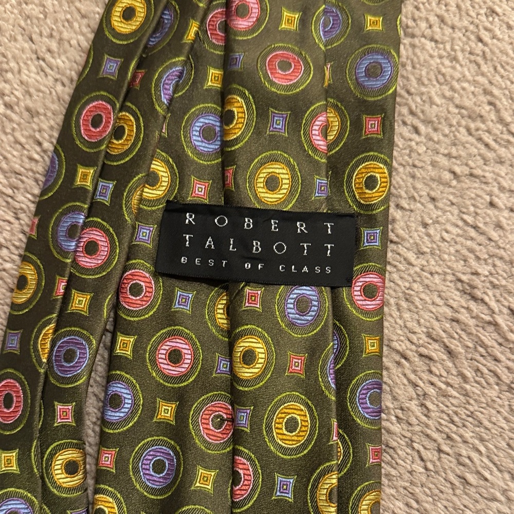 Robert Talbott Concentric Circles Multicolor Silk… - image 3